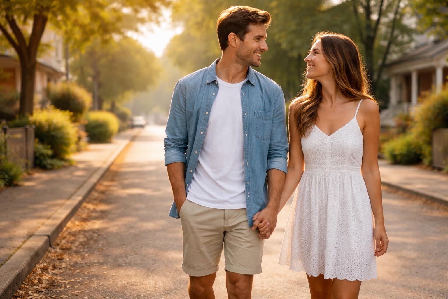 Elderly person walking confidently along a quiet street