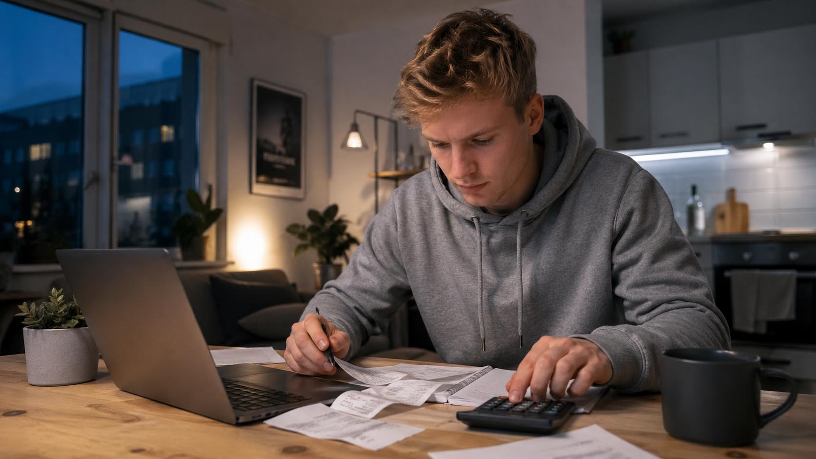 finansijski horoskop, dnevni horoskop, horoskop, novac, kontrola, troškovi, analiza, mladi muškarac, laptop, mojznak, mojznak.rs