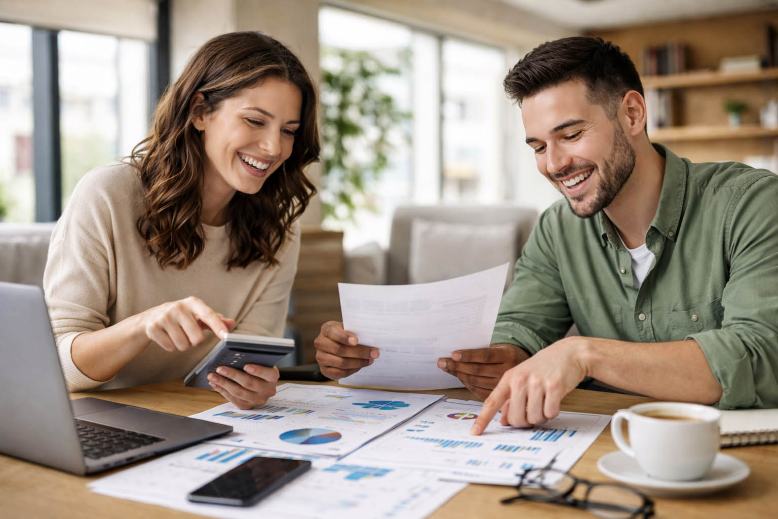Ruka broji novčanice dok drugi planira troškove na papiru.