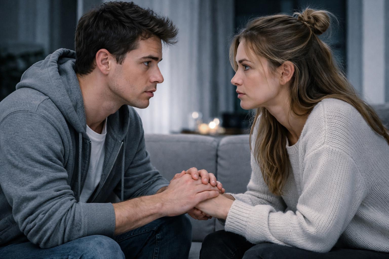 Par vodi iskren razgovor u mirnom okruženju.