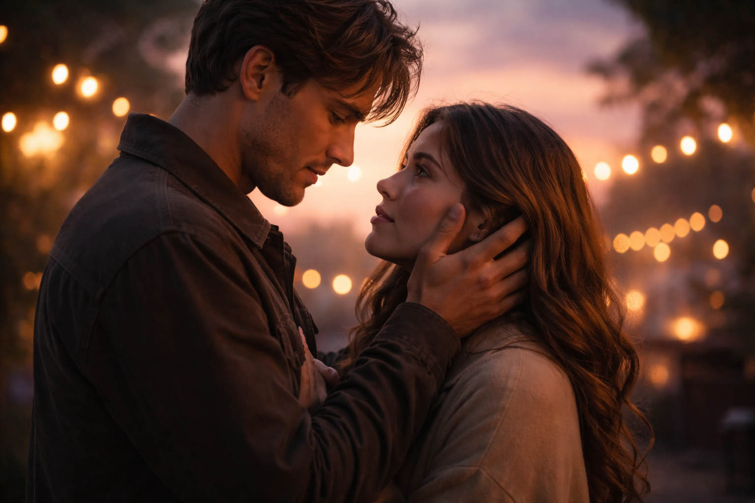 Dvoje ljudi se sreću i gledaju jedno drugo sa emocijama.