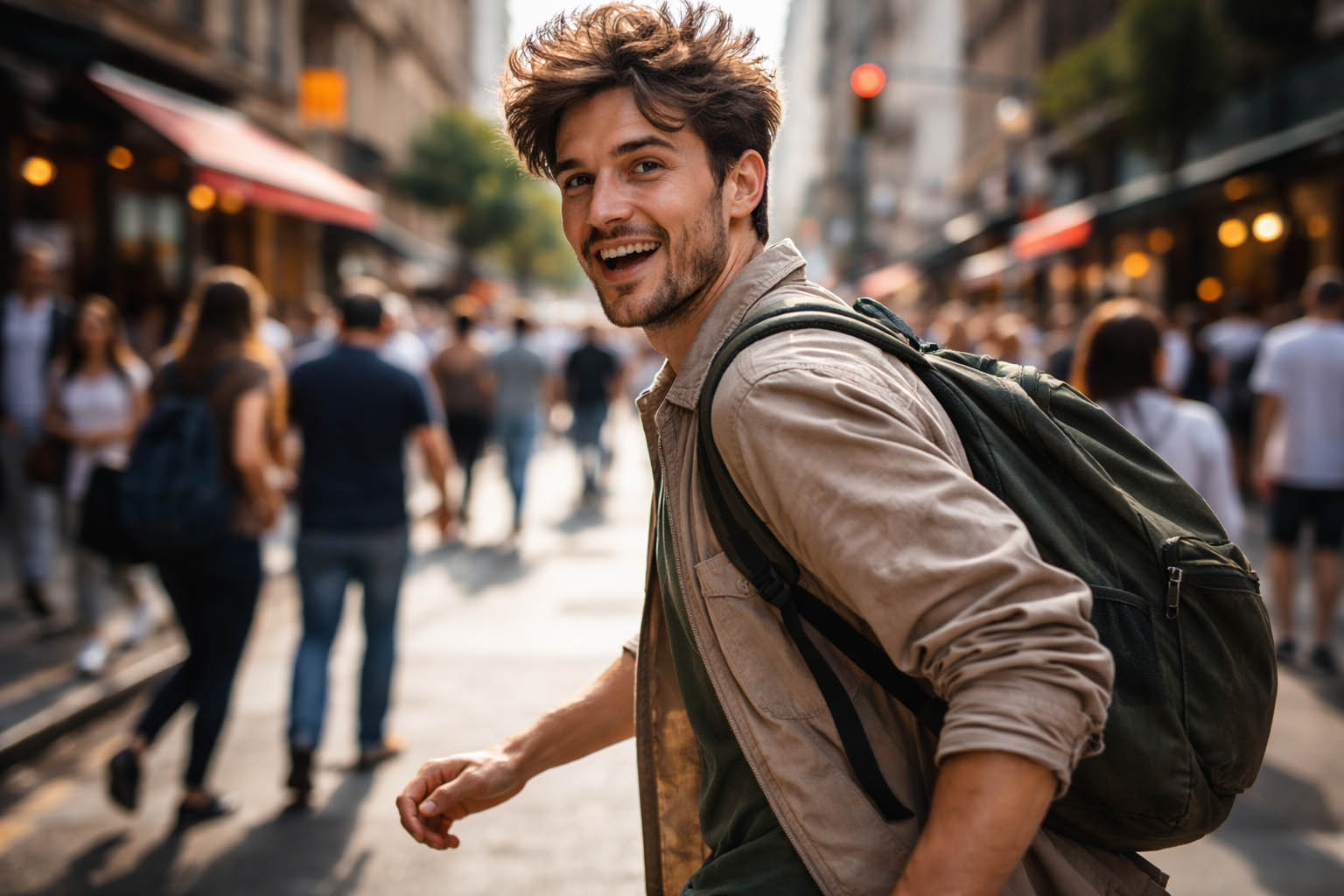 Osoba menja pravac kretanja u poslednjem trenutku.