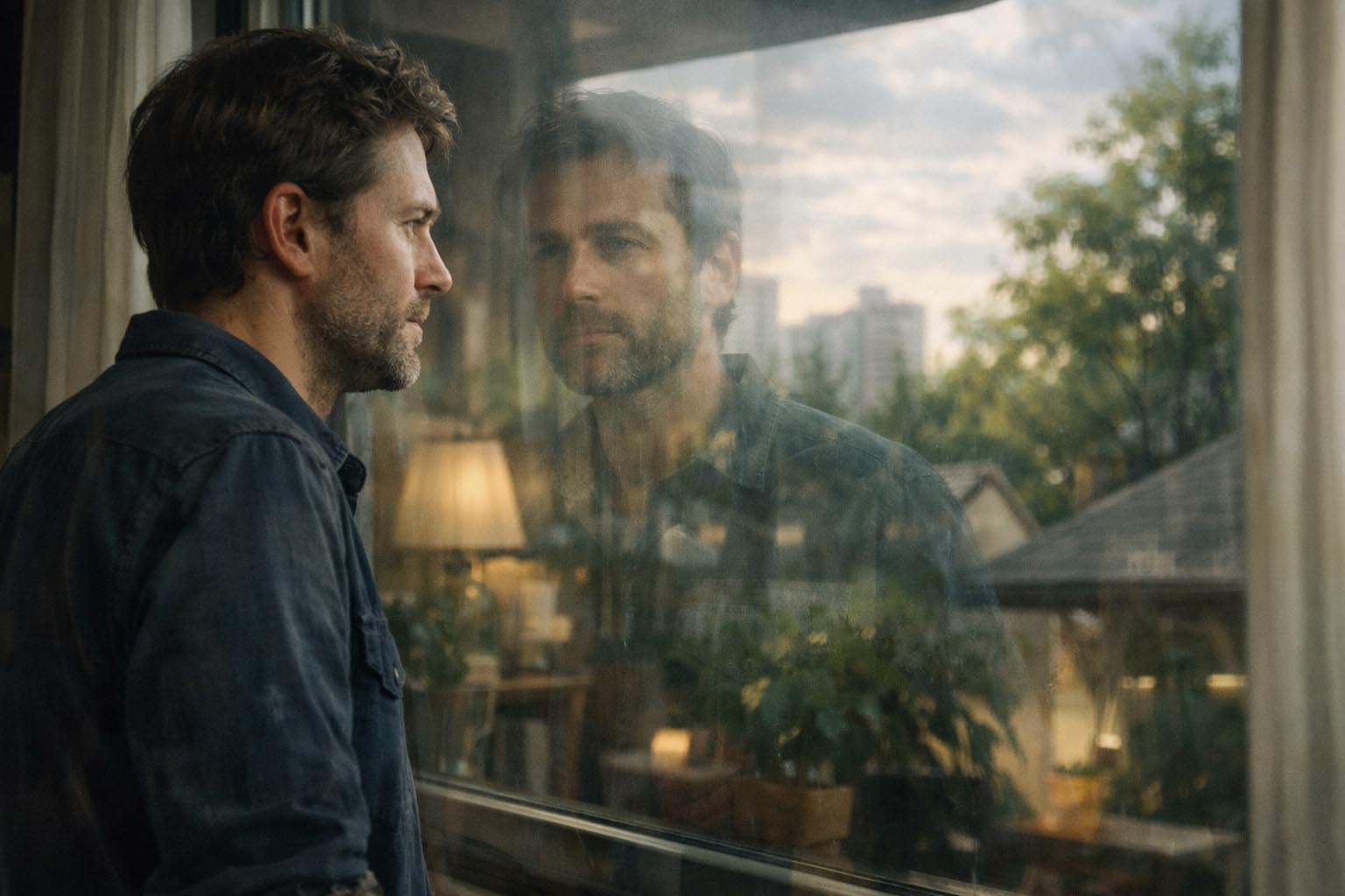 Osoba gleda kroz prozor i primećuje odraz koji ranije nije videla.