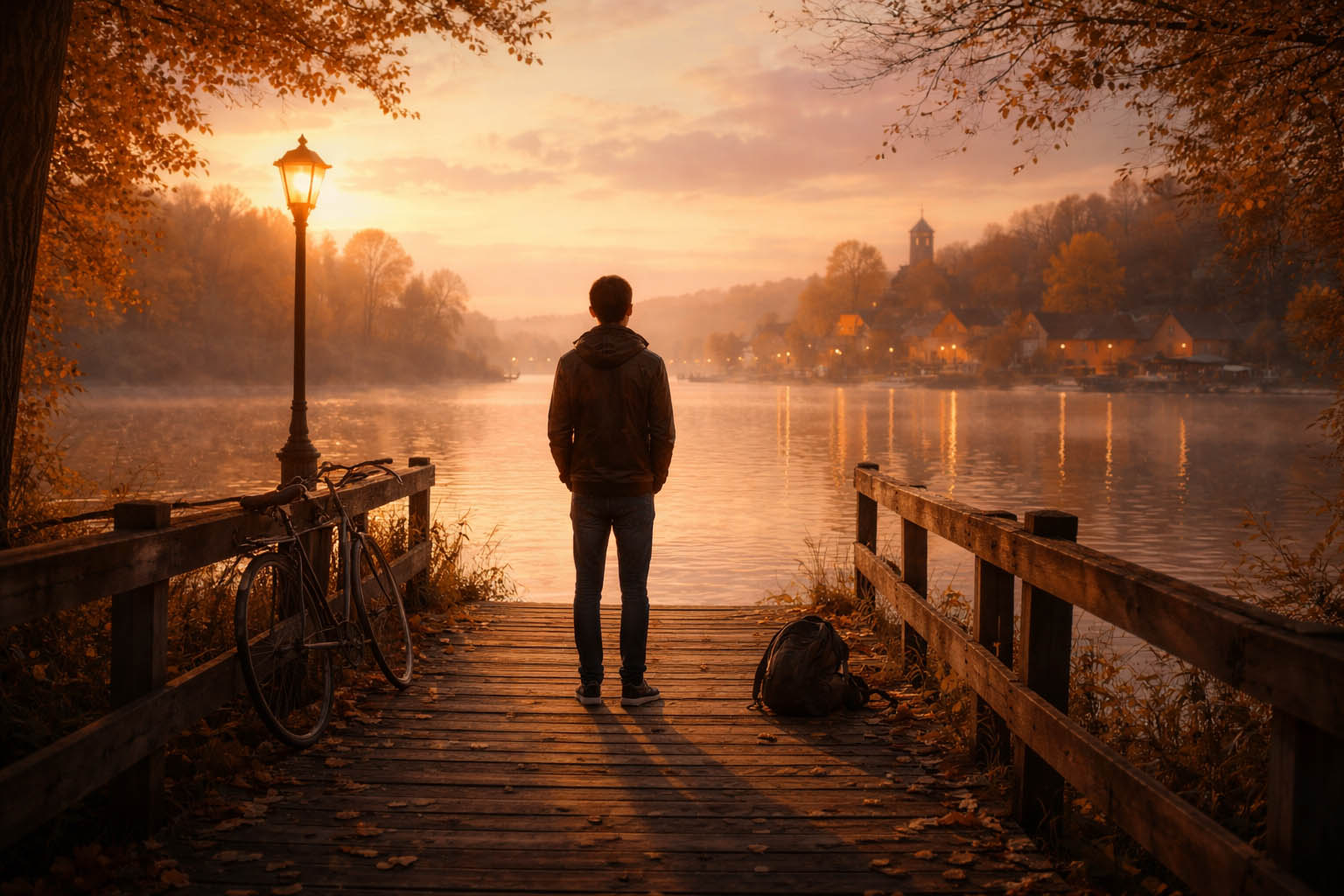 Osoba stoji na mestu koje podseća na prošlost i razmišlja.