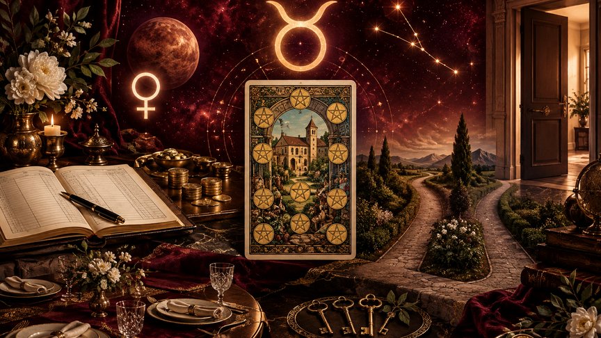 Bik 24. oktobar 2026, dnevni tarot horoskop, Desetka pentakla, porodična stabilnost, raspodela obaveza, tarot za Bika, MojZnak, mojznakrs