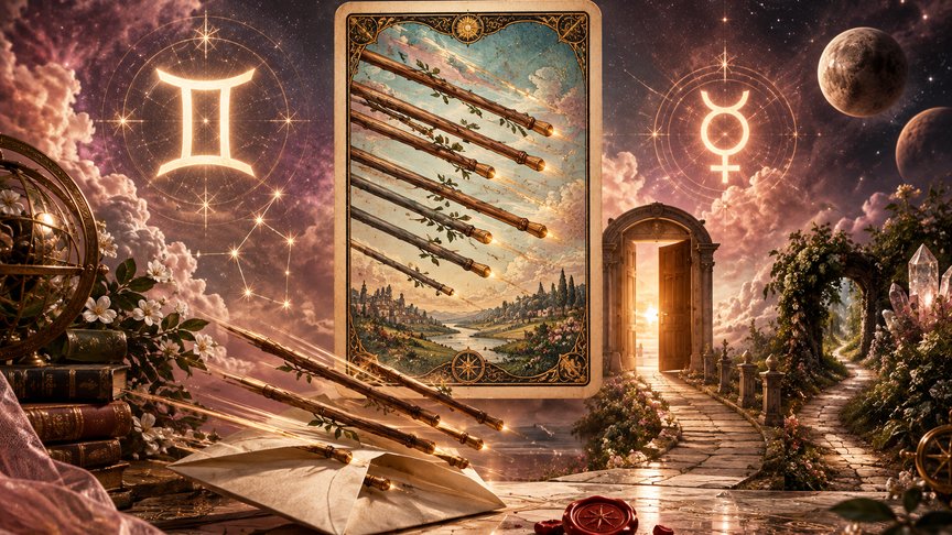 Blizanci 23. oktobar 2026, dnevni tarot horoskop, Osmica štapova, poruka i prilika, posao i ljubav, iznenadna vest, MojZnak, mojznakrs