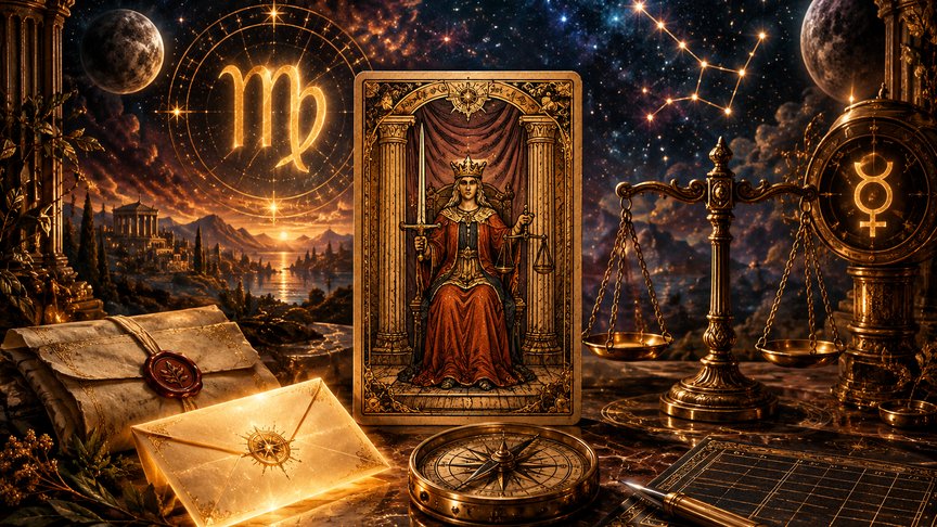 Devica 24. oktobar 2026, dnevni tarot horoskop, Pravednost tarot, papir ili poruka, posao i granice, ko je bio u pravu, MojZnak, mojznakrs