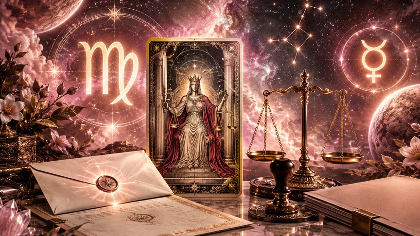 Devica 28. oktobar 2026, dnevni tarot horoskop, Pravednost tarot, potvrda dokumentom, činjenice i dokaz, posao i administracija, MojZnak, mojznakrs