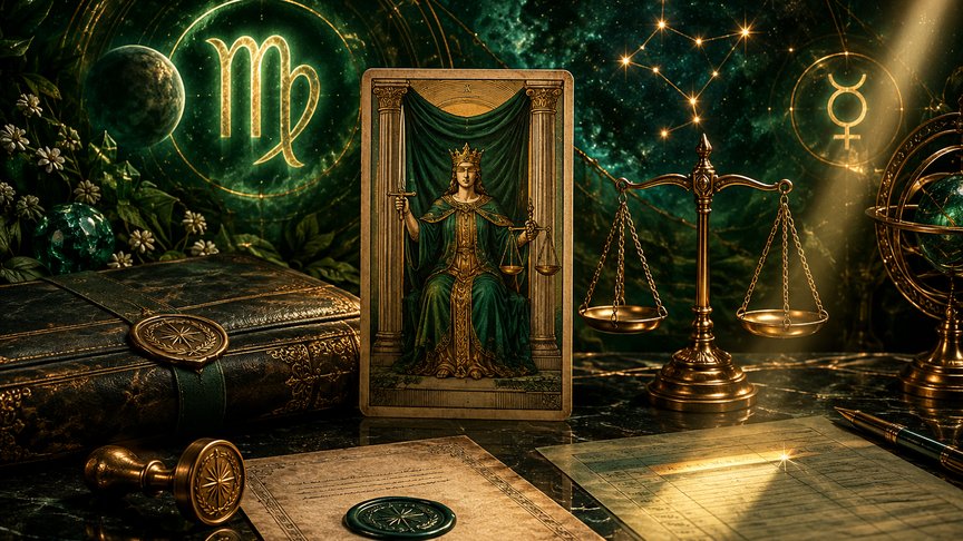Devica 30. oktobar 2026, dnevni tarot horoskop, Pravednost tarot, potvrda činjenica, posao i odnosi, tarot za Device, MojZnak, mojznakrs