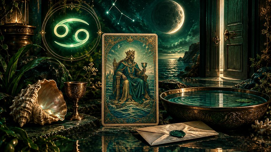 Rak 28. oktobar 2026, dnevni tarot horoskop, Kralj pehara, napeta atmosfera, emotivna sigurnost, tišina otkriva, MojZnak, mojznakrs