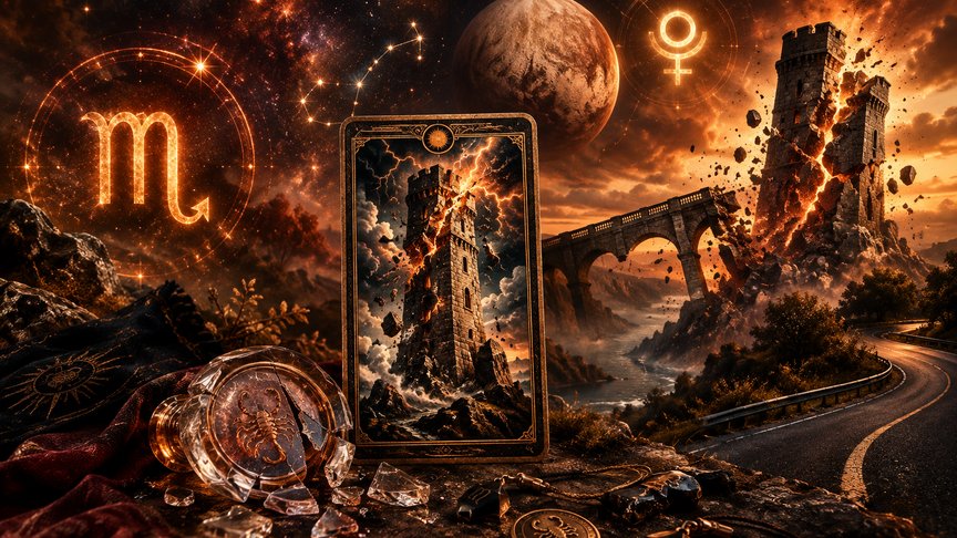 Škorpija 24. oktobar 2026, dnevni tarot horoskop, Kula tarot karta, neočekivan preokret, posao i odnosi, tarot za Škorpiju, MojZnak, mojznakrs