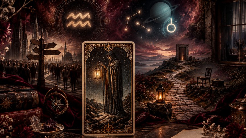 Vodolija 25. oktobar 2026, dnevni tarot horoskop, Pustinjak, unutrašnji kompas, odsustvo osobe, ljubav i posao, MojZnak, mojznakrs